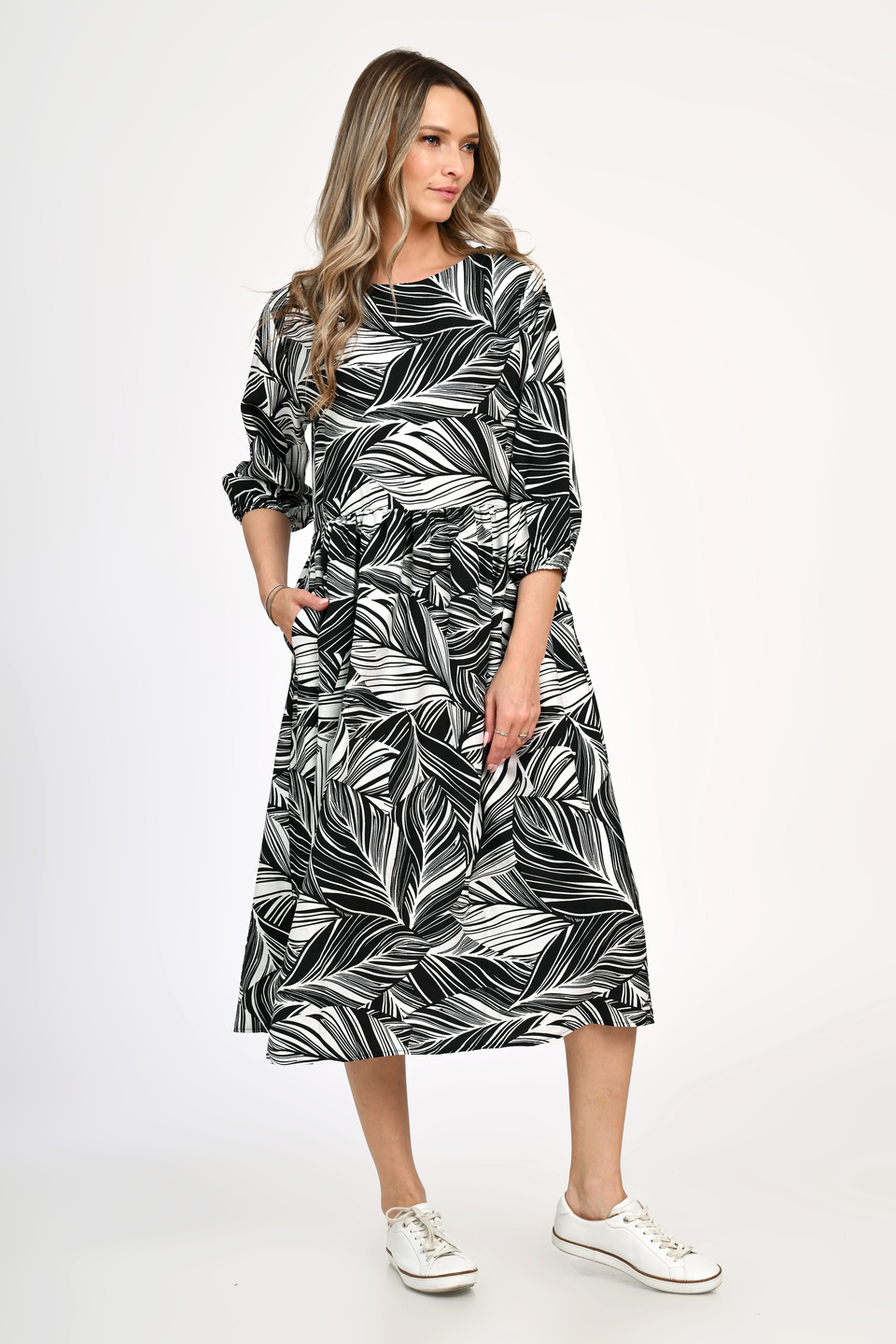 Rochie Dama, Eranthe, Leafy Black V312